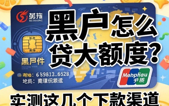 信用黑户怎么贷大额度的？实测这几个下款渠道