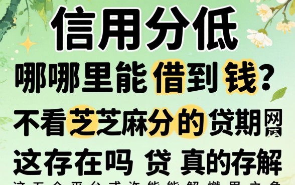 信用分低哪里能借到钱？不看芝麻分的分期网贷真的存在吗？这五个平台或许能解燃眉之急