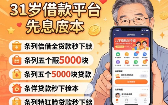 60岁借款平台先息后本，条列五个5000块贷款秒下软件