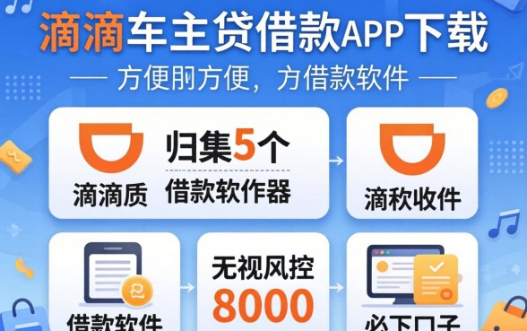 像滴滴车主贷借款app下载一样方便的借款软件,归集5个无视风控8000必下口子