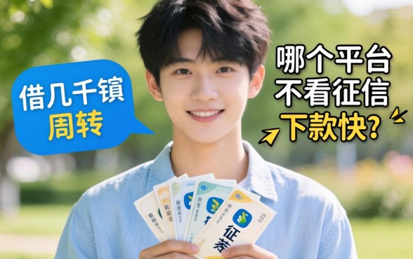 刚满二十岁想借几千块周转，哪个平台不看征信下款快？