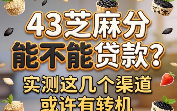 453芝麻分能不能贷款？实测这几个渠道或许有转机