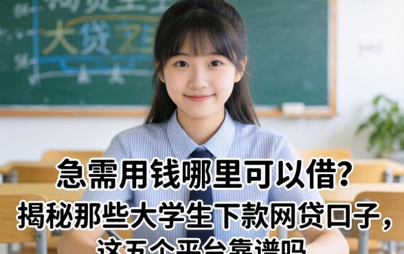 大学生急需用钱哪里可以借?揭秘那些大学生下款的网贷口子,这五个平台靠谱吗?