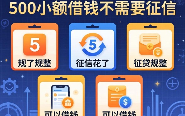 500小额借钱不需要征信，规整5个征信花了可以借钱的网贷软件