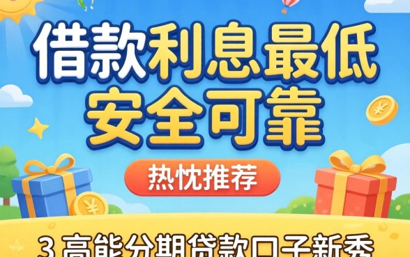 哪里借款利息最低最安全可靠，热忱推荐五个高能分期贷款口子新秀