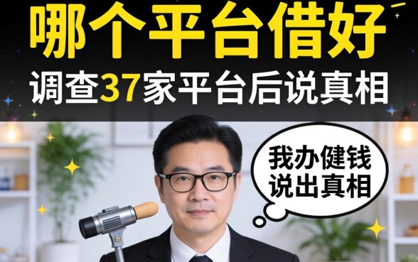 借钱去哪个平台借好？我调查了37家平台后说出真相