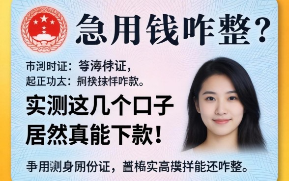 只有临时身份证急用钱咋整?实测这几个口子居然真能下款!