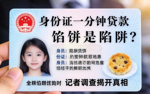 凭身份证一分钟贷款是馅饼还是陷阱？记者调查揭开真相