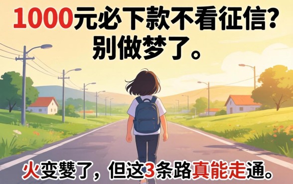 借1000元必下款不看征信？别做梦了，但这3条路真能走通