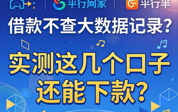 什么平台借款不查大数据记录？实测这几个口子还能下款