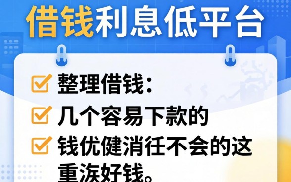 哪里可以借钱利息低的平台？整理了几个容易下款的