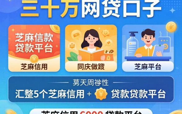 个人五到三十万的网贷口子，汇整5个芝麻信用600贷款平台