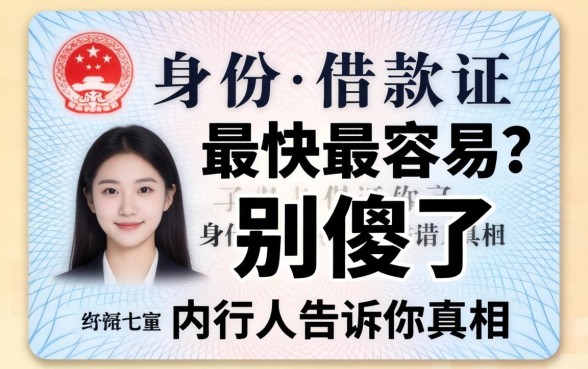 只用身份证借款最快最容易？别傻了，内行人告诉你真相