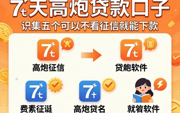7天高炮贷款的口子，归集五个可以不看征信就能下款的软件