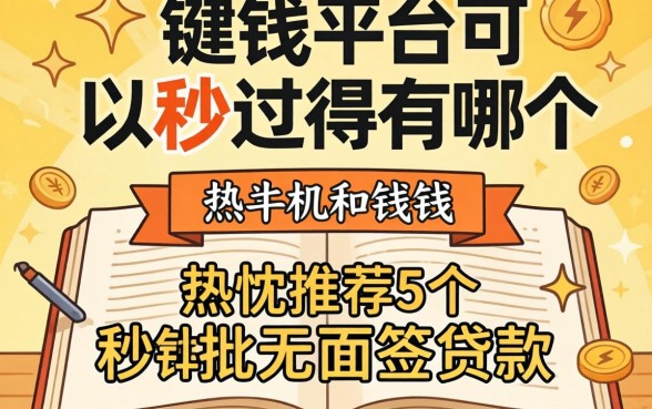 借钱平台可以秒过得有哪个，热忱推荐5个秒批无面签贷款平台