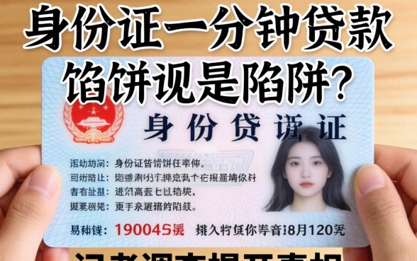 凭身份证一分钟贷款是馅饼还是陷阱？记者调查揭开真相