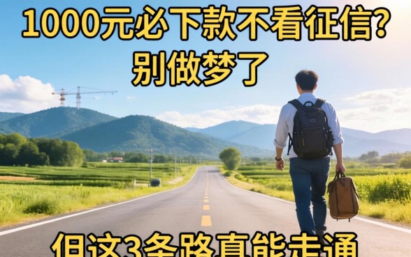 借1000元必下款不看征信？别做梦了，但这3条路真能走通