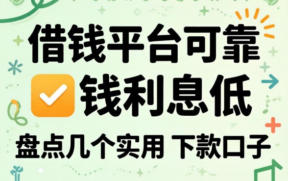 哪个借钱平台可靠,利息低？盘点几个实用的下款口子