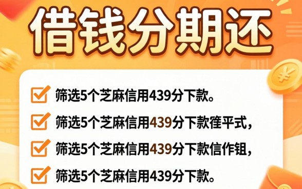 哪个可以借钱分期还的平台，筛选5个芝麻信用439分下款的软件