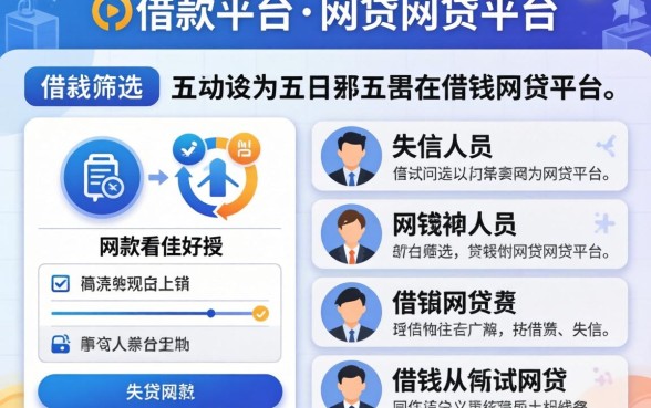 可以借款平台的网贷，筛选五个失信人员可以借钱的网贷平台
