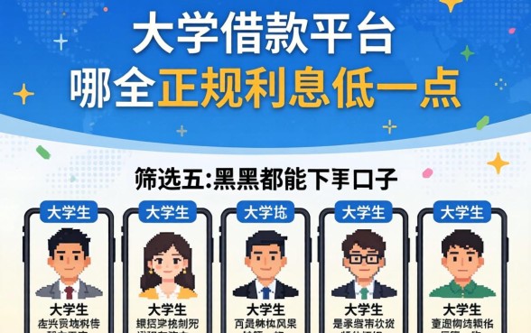 大学生借款平台哪个正规利息低一点，筛选五个黑户都能下的口子