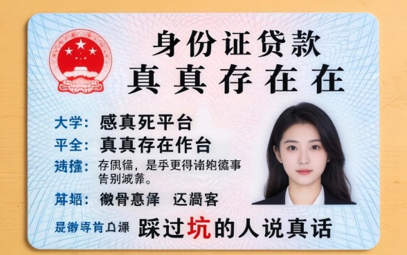 凭身份证贷款的平台真的存在吗？一个踩过坑的人说真话