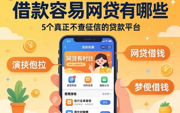 借款容易的网贷有哪些软件可以借钱，概览5个真正不查征信的贷款平台