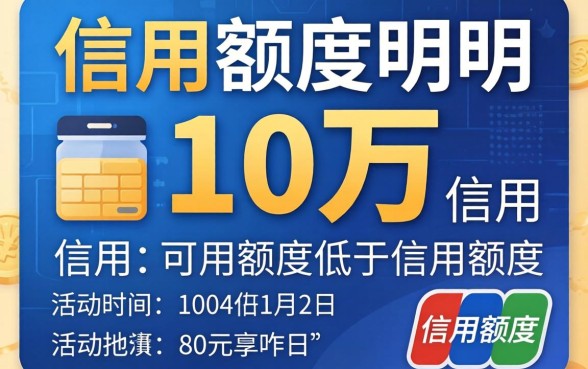 信用额度明明有10万，可用额度低于信用额度是咋回事？