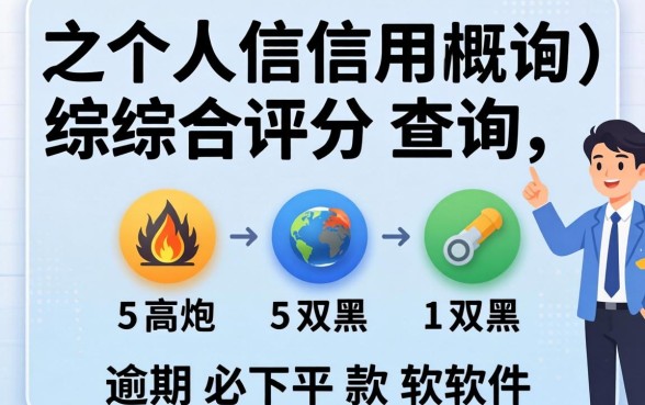 个人信用综合评分查询，概括5个高炮双黑逾期必下款软件