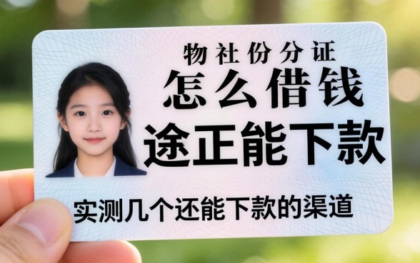 不用身分证怎么借钱？实测几个还能下款的渠道