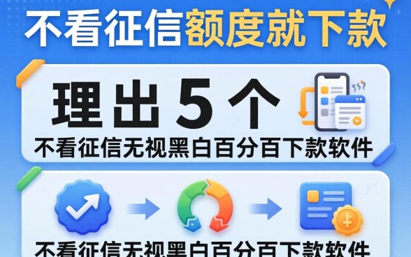 哪个平不看征信额度就下款，理出5个不看征信无视黑白百分百下款软件