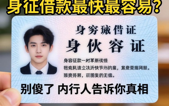 只用身份证借款最快最容易？别傻了，内行人告诉你真相
