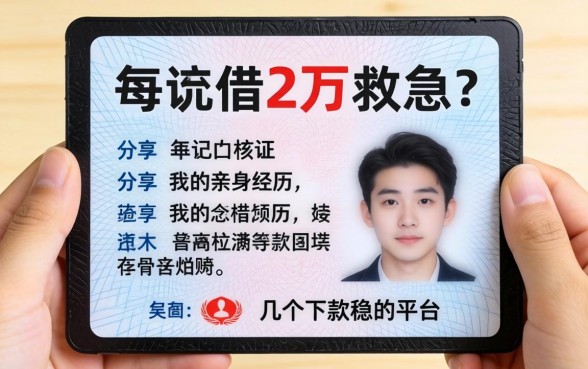 只有身份证想借2万救急？分享我的亲身经历和几个下款稳的平台