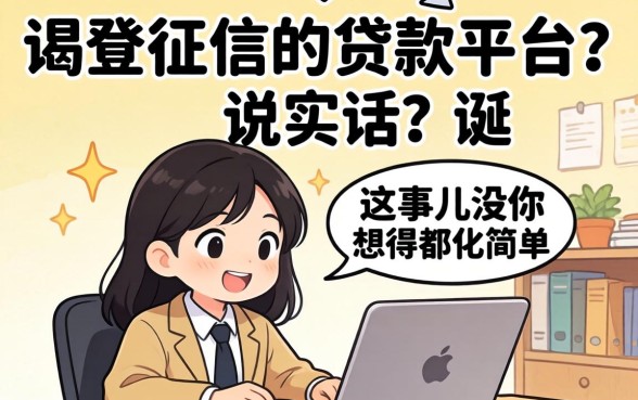 不查征信的贷款平台?说实话,这事儿没你想得那么简单