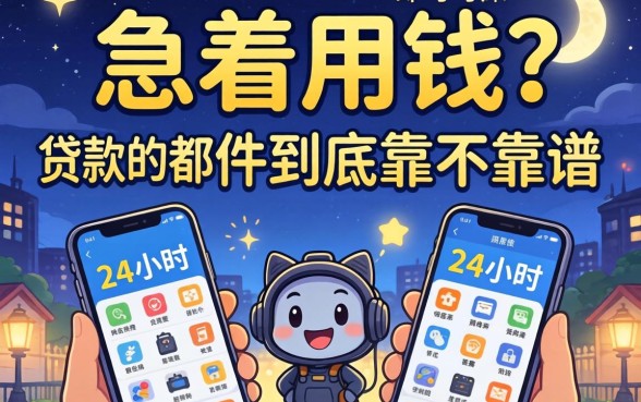 半夜急着用钱？24小时都可以贷款的软件到底靠不靠谱