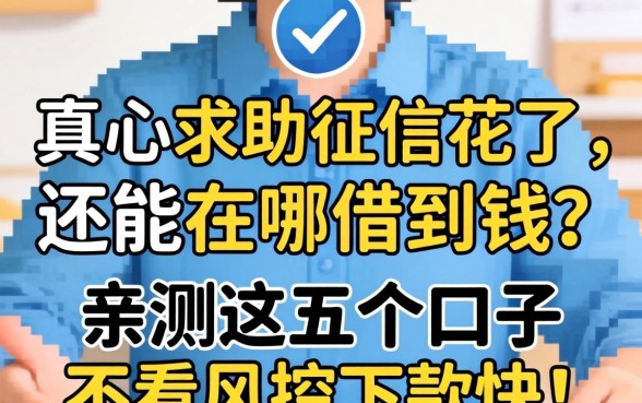 2026年真心求助：征信花了还能在哪借到钱？亲测这五个口子不看风控下款快！