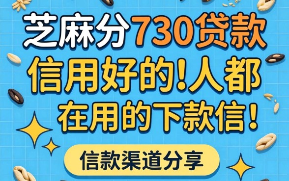 2026芝麻分730贷款：信用好的人都在用的下款渠道分享