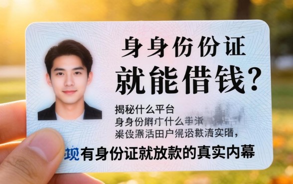 光凭身份证就能借钱？揭秘什么平台有身份证就放款的真实内幕