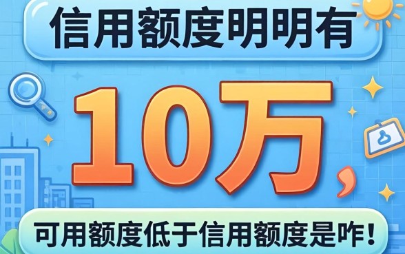 信用额度明明有10万，可用额度低于信用额度是咋回事？