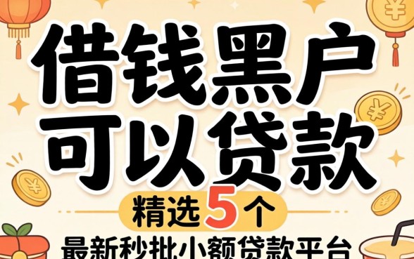 什么借钱黑户可以贷款，精选5个最新秒批小额贷款平台