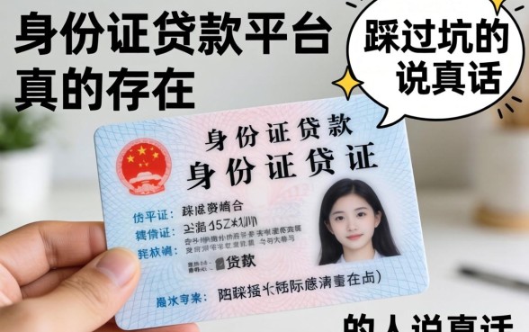 凭身份证贷款的平台真的存在吗？一个踩过坑的人说真话