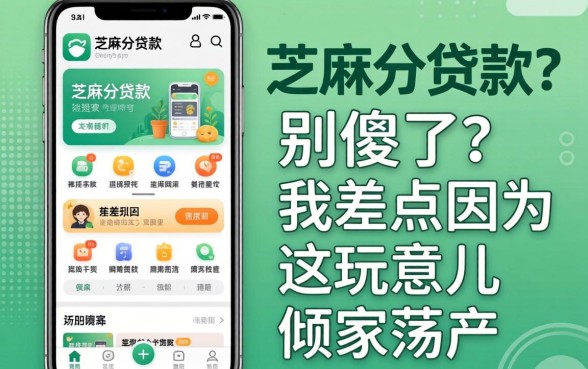 只看芝麻分贷款app？别傻了，我差点因为这玩意儿倾家荡产