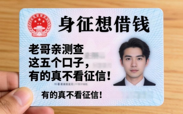 只有身份证想借钱?老哥亲测这五个口子,有的真不看征信!