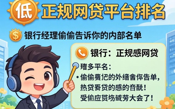 利息低的正规网贷平台排名：银行经理偷偷告诉你的内部名单