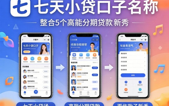 七天小贷口子名称，整合5个高能分期贷款软件新秀