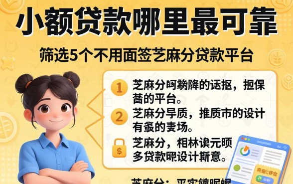 2026小额贷款哪里最可靠呢，筛选5个不用面签和芝麻分的贷款平台