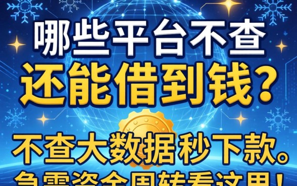 大数据花了还能借到钱吗？哪些平台不查大数据秒下款？急需资金周转看这里！