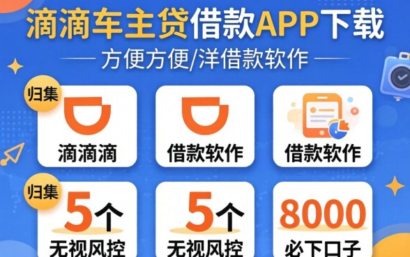 像滴滴车主贷借款app下载一样方便的借款软件,归集5个无视风控8000必下口子
