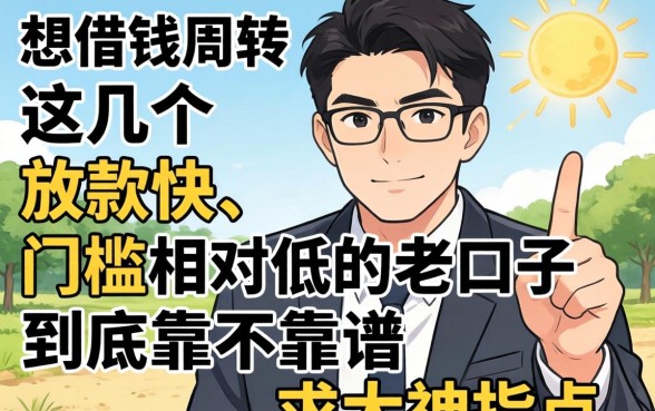 2026年想借钱周转，这几个放款快、门槛相对低的老口子到底靠不靠谱？求大神指点！