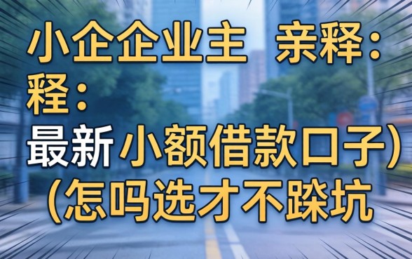 2026年小企业主亲述:最新小额借款口子怎么选才不踩坑